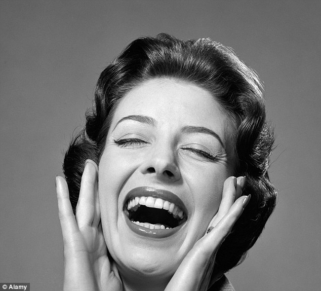 Retro vintage lady laughing Blank Meme Template