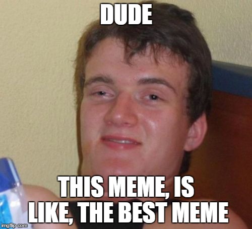 10 Guy Meme | DUDE THIS MEME, IS LIKE, THE BEST MEME | image tagged in memes,10 guy | made w/ Imgflip meme maker