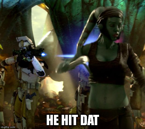 star wars order 66 | HE HIT DAT | image tagged in star wars order 66 | made w/ Imgflip meme maker
