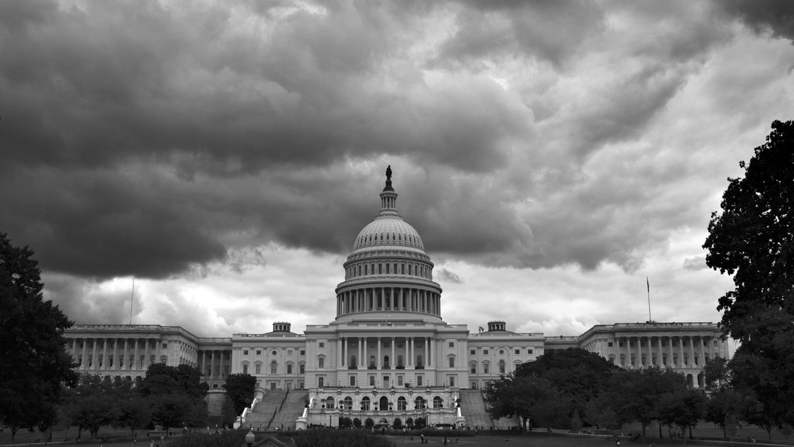 High Quality US Capitol Cloudy Blank Meme Template
