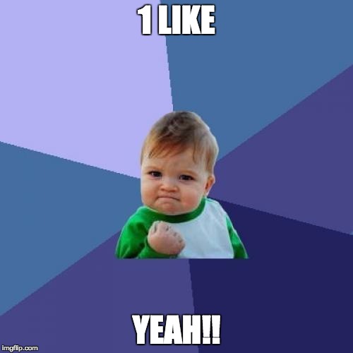 Success Kid Meme | 1 LIKE YEAH!! | image tagged in memes,success kid | made w/ Imgflip meme maker