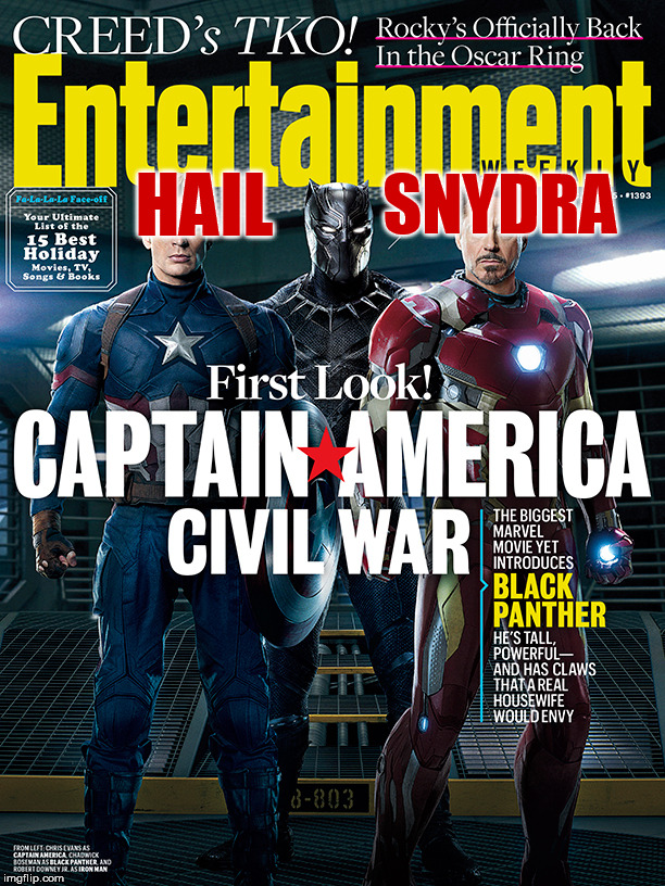 Hail Snydra#3 Civil War | HAIL SNYDRA | image tagged in captain america civil war,black panther,iron man,civil war,batman,superman | made w/ Imgflip meme maker