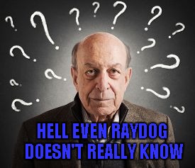 HELL EVEN RAYDOG DOESN'T REALLY KNOW | made w/ Imgflip meme maker