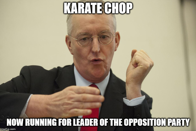 Hilary Benn Syria Speech | KARATE CHOP NOW RUNNING FOR LEADER OF THE OPPOSITION PARTY | image tagged in syria,bomb,uk,politicians,labour,government | made w/ Imgflip meme maker