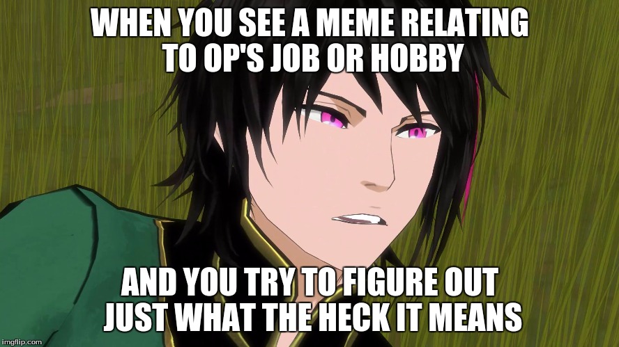 WHEN YOU SEE A MEME RELATING TO OP'S JOB OR HOBBY AND YOU TRY TO FIGURE OUT JUST WHAT THE HECK IT MEANS | image tagged in confused ren | made w/ Imgflip meme maker