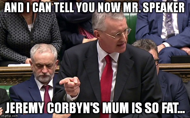 Hilary Benn Speach | AND I CAN TELL YOU NOW MR. SPEAKER JEREMY CORBYN'S MUM IS SO FAT... | image tagged in hilary benn speach | made w/ Imgflip meme maker