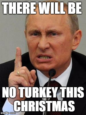 AngryPutin | THERE WILL BE NO TURKEY THIS CHRISTMAS | image tagged in angryputin | made w/ Imgflip meme maker