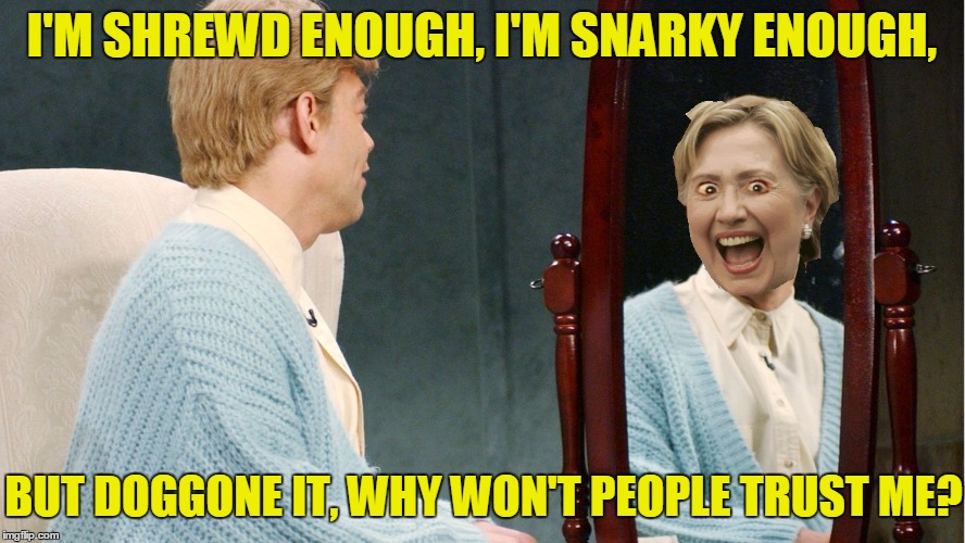 I'M SHREWD ENOUGH, I'M SNARKY ENOUGH, BUT DOGGONE IT, WHY WON'T PEOPLE TRUST ME? | made w/ Imgflip meme maker