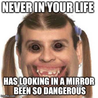 NEVER IN YOUR LIFE HAS LOOKING IN A MIRROR BEEN SO DANGEROUS | image tagged in when you look in the mirror | made w/ Imgflip meme maker