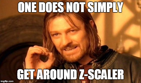 One Does Not Simply Meme | ONE DOES NOT SIMPLY GET AROUND Z-SCALER | image tagged in memes,one does not simply | made w/ Imgflip meme maker
