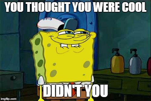 Don't You Squidward Meme | YOU THOUGHT YOU WERE COOL DIDN'T YOU | image tagged in memes,dont you squidward | made w/ Imgflip meme maker