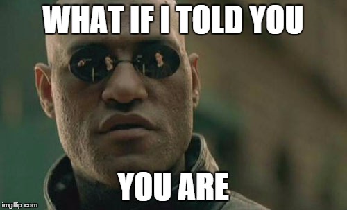 Matrix Morpheus Meme | WHAT IF I TOLD YOU YOU ARE | image tagged in memes,matrix morpheus | made w/ Imgflip meme maker