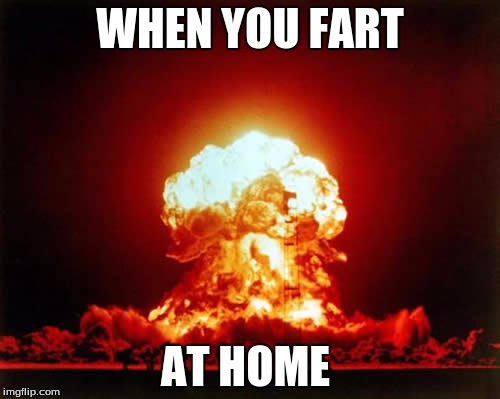 Nuclear Explosion | WHEN YOU FART AT HOME | image tagged in memes,nuclear explosion | made w/ Imgflip meme maker