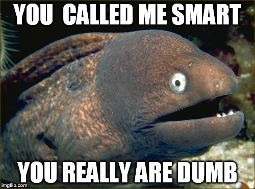 Bad Joke Eel | YOU  CALLED ME SMART YOU REALLY ARE DUMB | image tagged in memes,bad joke eel | made w/ Imgflip meme maker