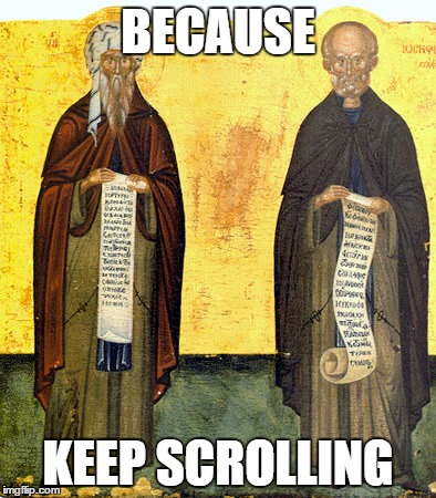 Keep Scrolling | BECAUSE KEEP SCROLLING | image tagged in keep scrolling | made w/ Imgflip meme maker