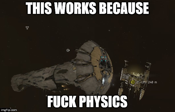 THIS WORKS BECAUSE F**K PHYSICS | image tagged in titan-gate | made w/ Imgflip meme maker