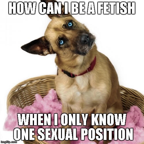 HOW CAN I BE A FETISH WHEN I ONLY KNOW ONE SEXUAL POSITION | made w/ Imgflip meme maker