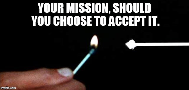 YOUR MISSION, SHOULD YOU CHOOSE TO ACCEPT IT. | made w/ Imgflip meme maker