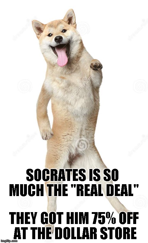 SOCRATES IS SO MUCH THE "REAL DEAL" THEY GOT HIM 75% OFF AT THE DOLLAR STORE | made w/ Imgflip meme maker