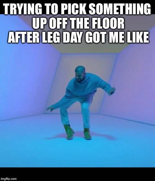 Drake meme | TRYING TO PICK SOMETHING UP OFF THE FLOOR AFTER LEG DAY GOT ME LIKE | image tagged in drake meme | made w/ Imgflip meme maker