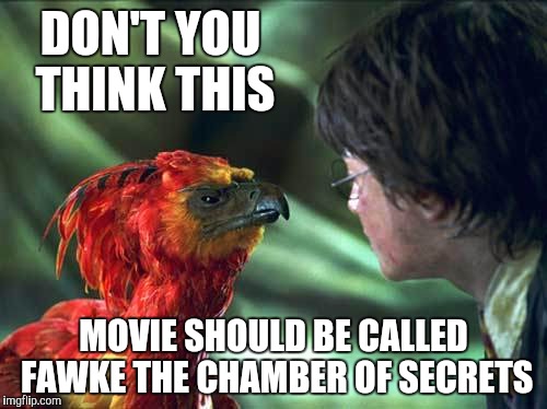 DON'T YOU THINK THIS MOVIE SHOULD BE CALLED FAWKE THE CHAMBER OF SECRETS | made w/ Imgflip meme maker