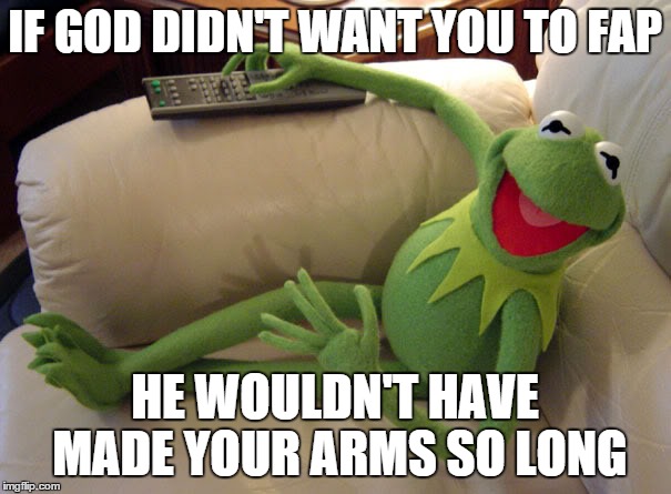 IF GOD DIDN'T WANT YOU TO FAP HE WOULDN'T HAVE MADE YOUR ARMS SO LONG | made w/ Imgflip meme maker