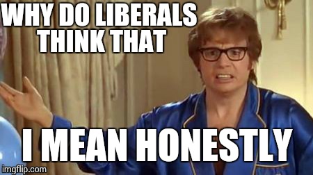 WHY DO LIBERALS THINK THAT I MEAN HONESTLY | made w/ Imgflip meme maker