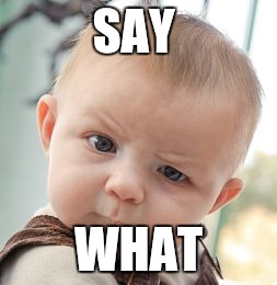 Skeptical Baby Meme | SAY WHAT | image tagged in memes,skeptical baby | made w/ Imgflip meme maker