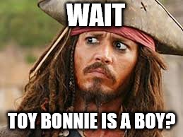 Jack Sparrow | WAIT TOY BONNIE IS A BOY? | image tagged in jack sparrow | made w/ Imgflip meme maker