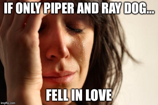 First World Problems Meme | IF ONLY PIPER AND RAY DOG... FELL IN LOVE | image tagged in memes,first world problems | made w/ Imgflip meme maker