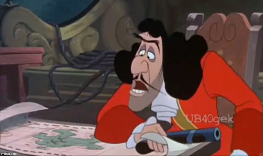 Captain Hook concentrating Blank Meme Template