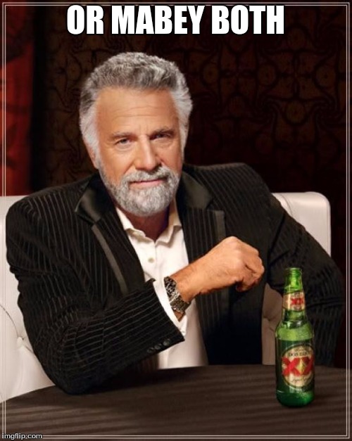 OR MABEY BOTH | image tagged in memes,the most interesting man in the world | made w/ Imgflip meme maker