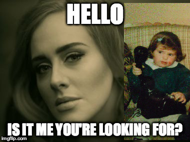 Adele - Hello | HELLO IS IT ME YOU'RE LOOKING FOR? | image tagged in adele - hello | made w/ Imgflip meme maker
