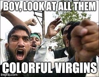 BOY, LOOK AT ALL THEM COLORFUL VIRGINS | made w/ Imgflip meme maker