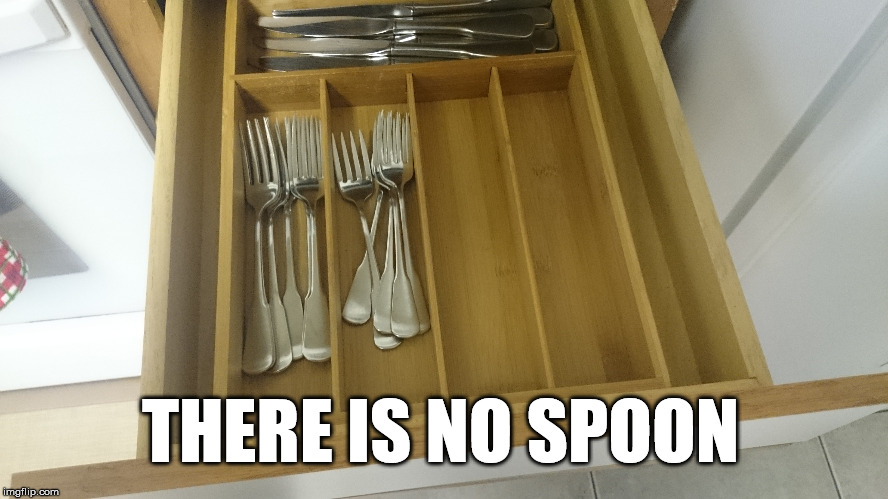 THERE IS NO SPOON | THERE IS NO SPOON | image tagged in there is no spoon,matrix | made w/ Imgflip meme maker