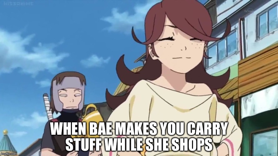 WHEN BAE MAKES YOU CARRY STUFF WHILE SHE SHOPS | image tagged in me and bae | made w/ Imgflip meme maker