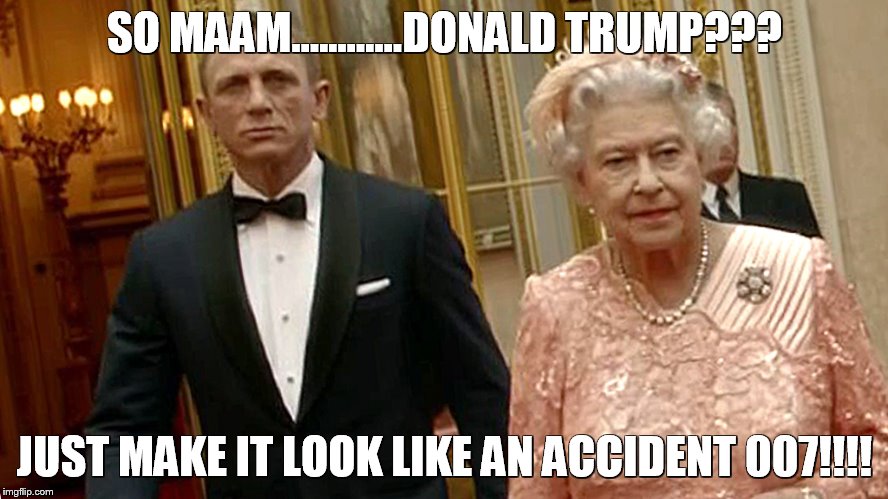 SO MAAM............DONALD TRUMP??? JUST MAKE IT LOOK LIKE AN ACCIDENT 007!!!! | image tagged in donald trump | made w/ Imgflip meme maker