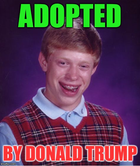 Bad Luck Brian Meme | ADOPTED BY DONALD TRUMP | image tagged in memes,bad luck brian | made w/ Imgflip meme maker