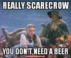 REALLY SCARECROW YOU DON'T NEED A BEER | made w/ Imgflip meme maker