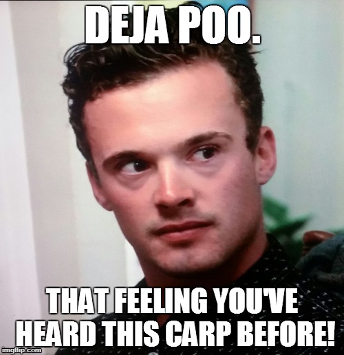 Bitch what? | DEJA POO. THAT FEELING YOU'VE HEARD THIS CARP BEFORE! | image tagged in bitch what | made w/ Imgflip meme maker