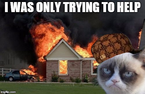 Burn Kitty Meme | I WAS ONLY TRYING TO HELP | image tagged in memes,burn kitty,scumbag | made w/ Imgflip meme maker