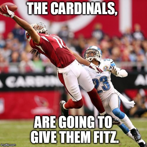 THE CARDINALS, ARE GOING TO GIVE THEM FITZ. | made w/ Imgflip meme maker