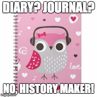 diary and history | DIARY? JOURNAL? NO, HISTORY MAKER! | image tagged in historymaker | made w/ Imgflip meme maker