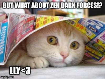 BUT WHAT ABOUT ZEH DARK FORCES!? LLY<3 | made w/ Imgflip meme maker