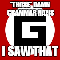 *THOSE* DAMN GRAMMAR NAZIS I SAW THAT | made w/ Imgflip meme maker