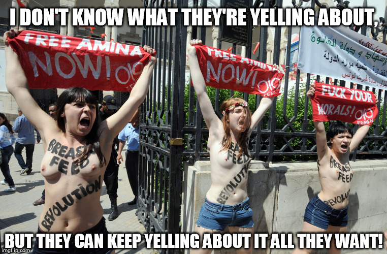 I DON'T KNOW WHAT THEY'RE YELLING ABOUT, BUT THEY CAN KEEP YELLING ABOUT IT ALL THEY WANT! | image tagged in probreasters | made w/ Imgflip meme maker