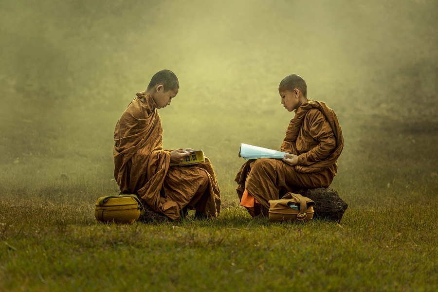Zen Monks (Young) Blank Meme Template