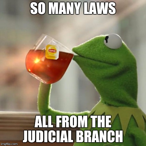 But That's None Of My Business Meme | SO MANY LAWS ALL FROM THE JUDICIAL BRANCH | image tagged in memes,but thats none of my business,kermit the frog | made w/ Imgflip meme maker