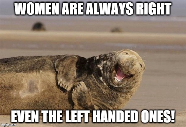 always right | WOMEN ARE ALWAYS RIGHT EVEN THE LEFT HANDED ONES! | image tagged in women,always right | made w/ Imgflip meme maker