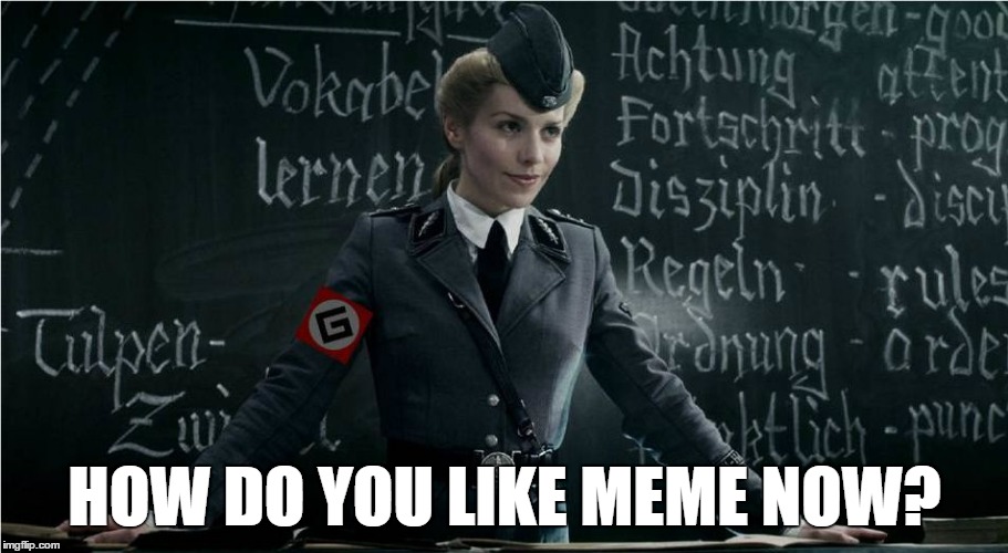 Grammar Nazi | HOW DO YOU LIKE MEME NOW? | image tagged in grammar nazi | made w/ Imgflip meme maker